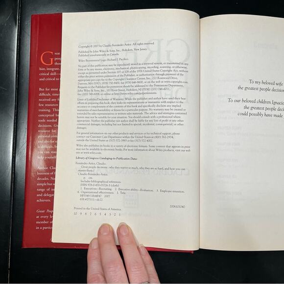 NEW Great People Decisions Hardcover Nonfiction Book by Claudio Fernandez Araoz - Picture 10 of 14